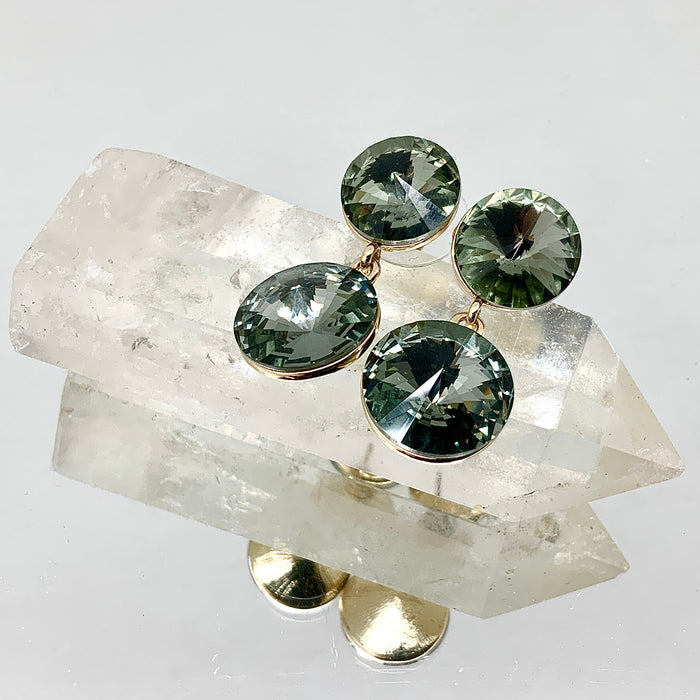 Premium Double Crystal Rivoli Cut Earrings