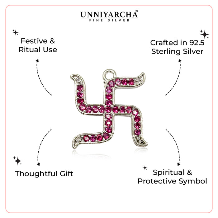 Pure 92.5 Silver Swastik Keepsake
