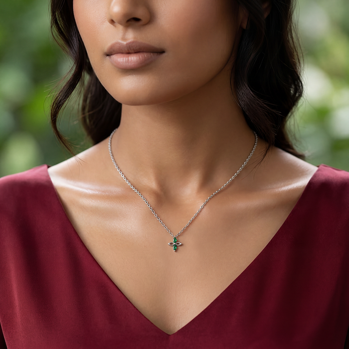 Pure Silver Green Axis Pendant