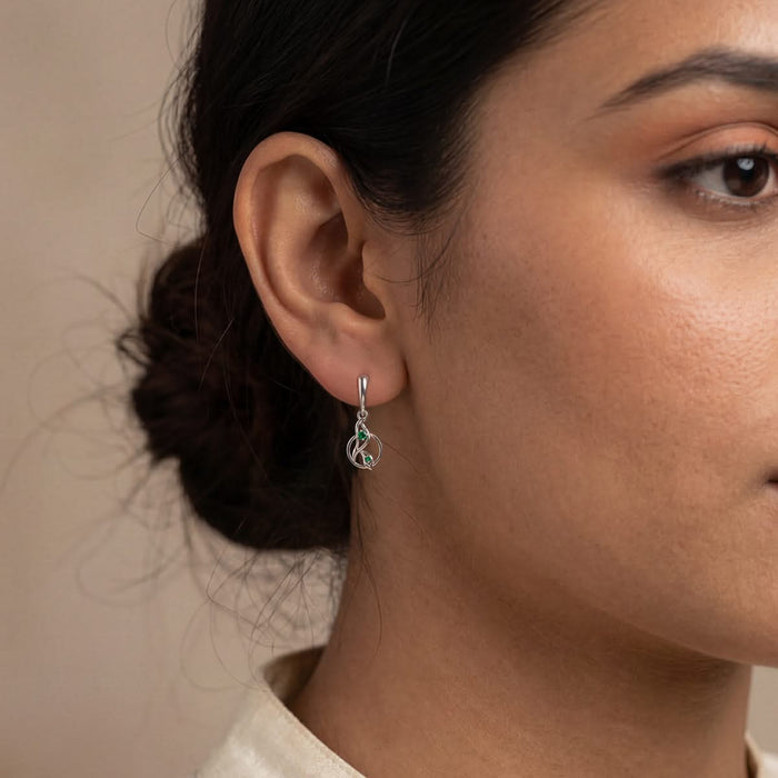 Pure Silver Swirl Drop Earrings