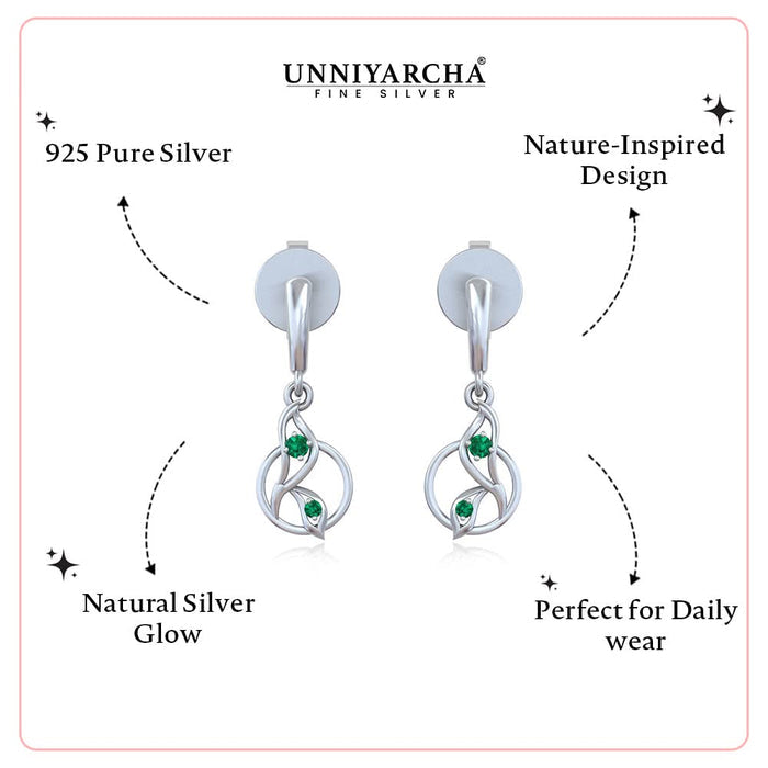 Pure Silver Swirl Drop Earrings