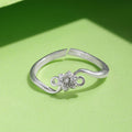 Radiant Silver Zircon Stud Ring