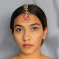 Red Kundan Gold Plated Silver Maangtikka Others - By Unniyarcha - Original Manufacturers of Silver Jewelry, Gold Plated Jewellery, Fashion Jewellery and Personalized Soul Bands and Personalized Jewelry