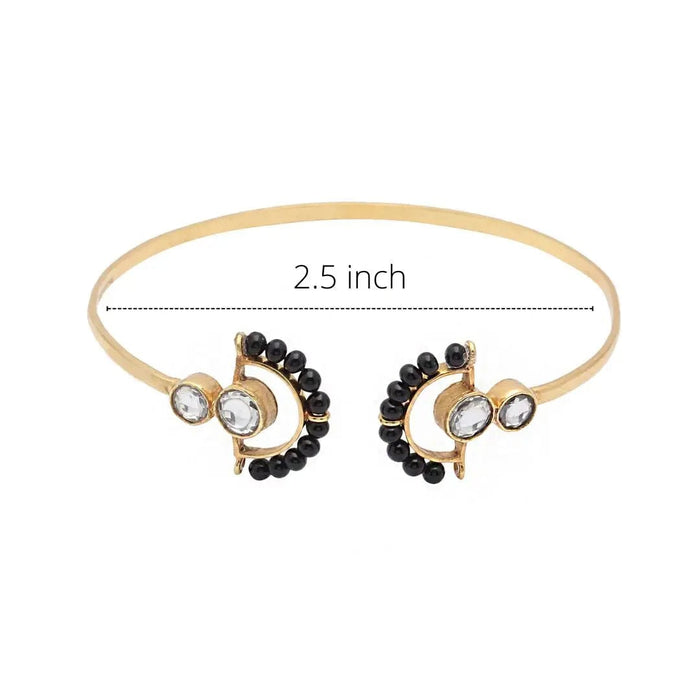 Rococo black bead mangalsutra cuff