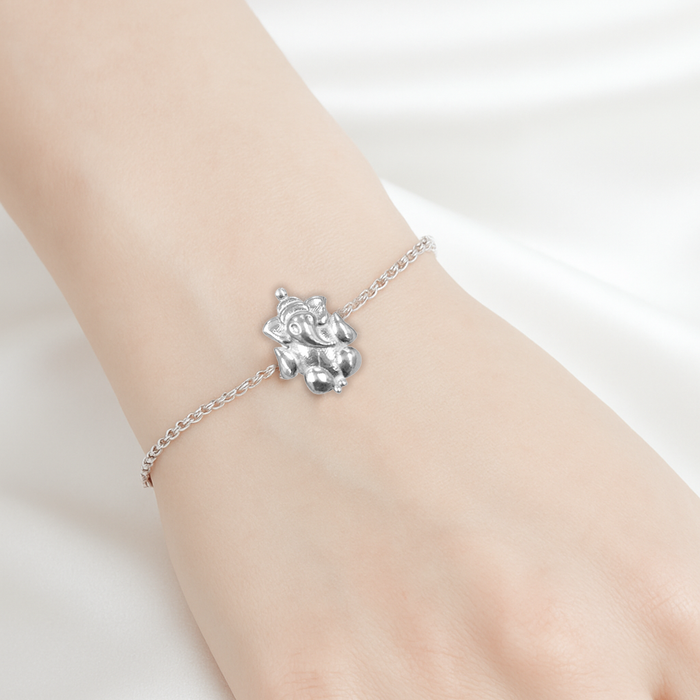 Sacred Strength 925 Silver Ganesha Bracelet