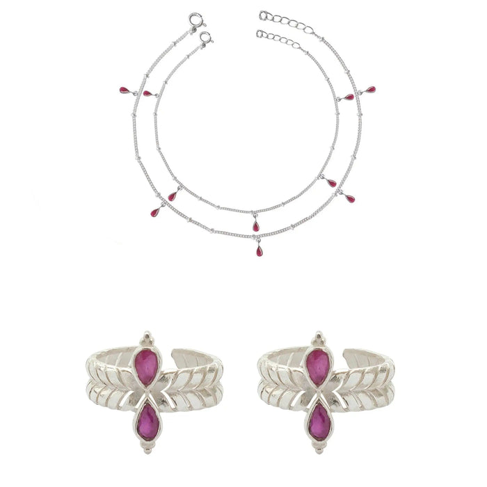 Silver 92.5 Anklet Set 1