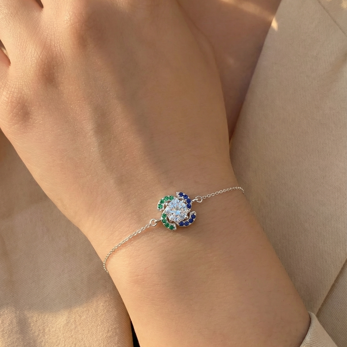 Silver 925 Crystal Crest Bracelet