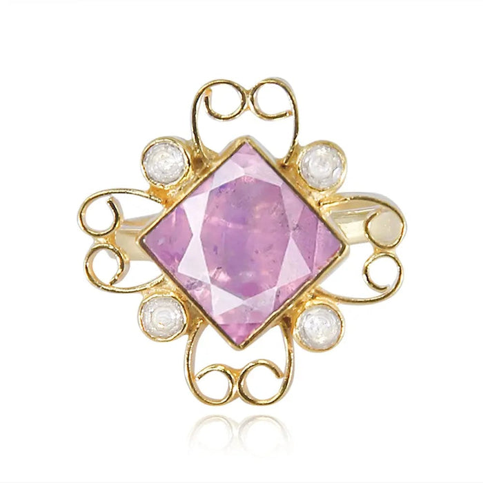 Silver 92.5 Gulabo square Ring