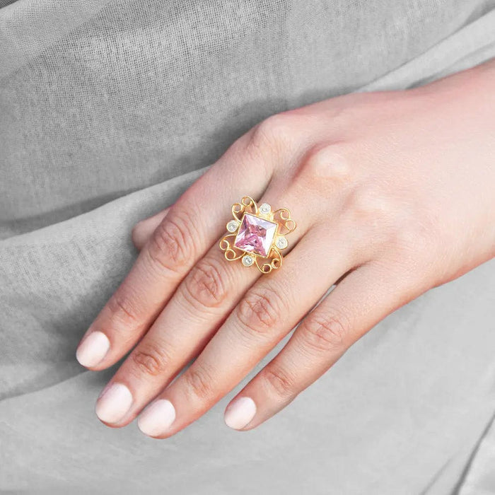 Silver 92.5 Gulabo square Ring