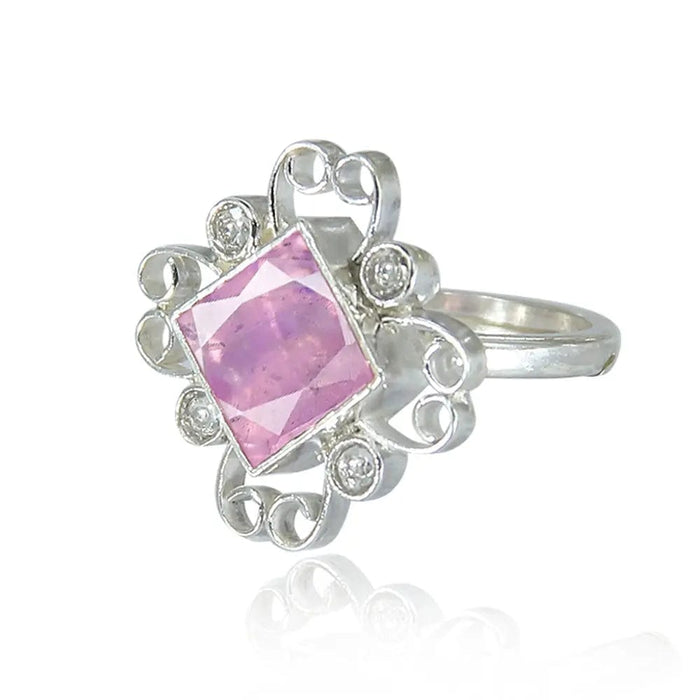Silver 92.5 Gulabo square Ring