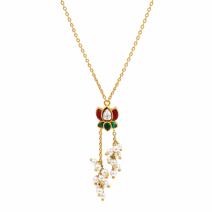 Silver 925 Gulmohar Pearl Necklace