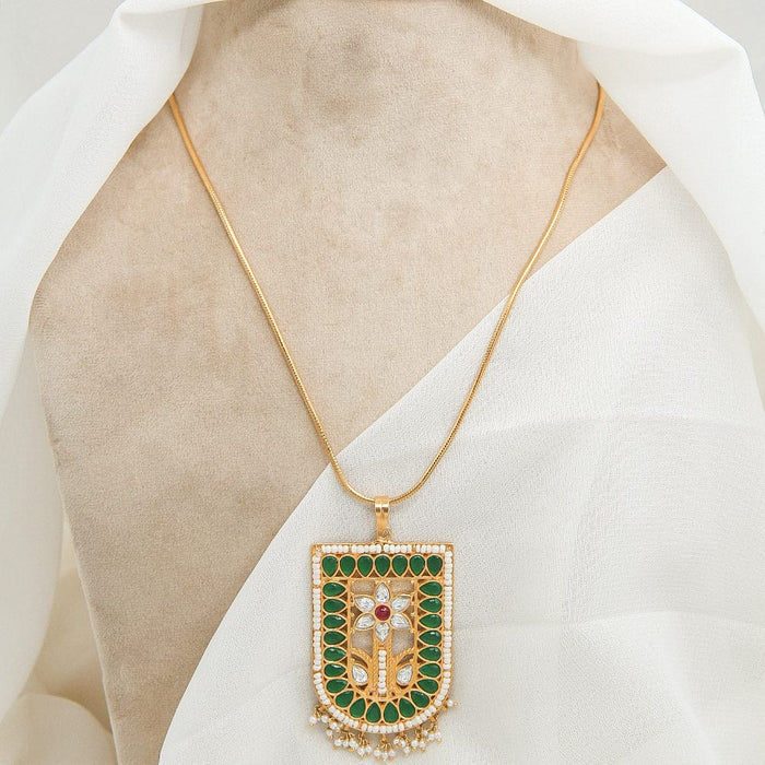 silver 92.5  kundan pendant