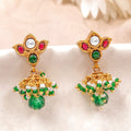 Silver 925 Lotus 24 Karat gold plated jhumki Earrings