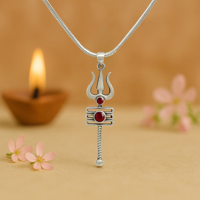 Silver 92.5 Mens Trishul pendant