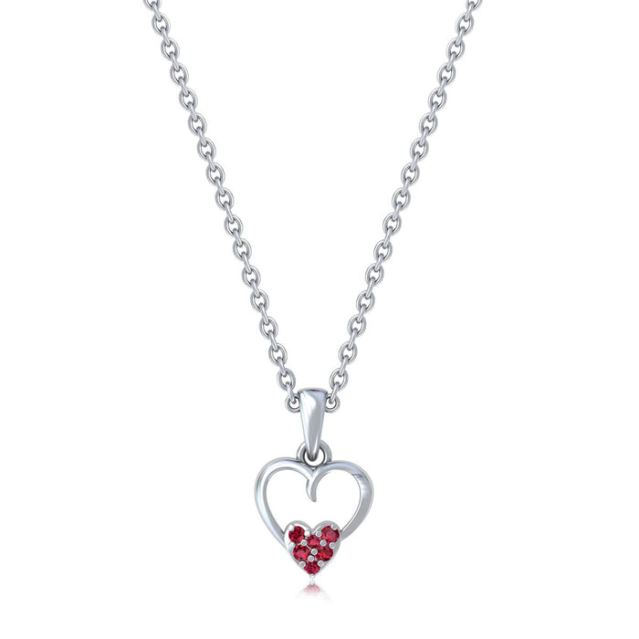 Silver 92.5  Red Heart Pendant