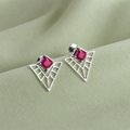 Silver 925 Scarlet Prism Deco Earrings