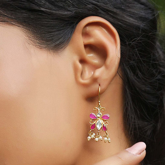 SILVER BUTTERFLY DANGLING EARRINGS