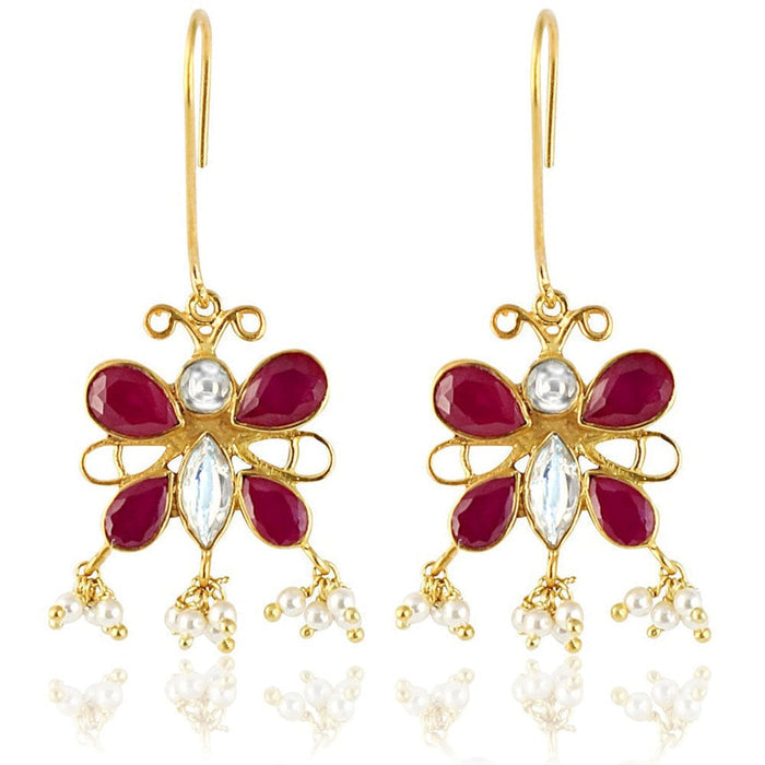 SILVER BUTTERFLY DANGLING EARRINGS