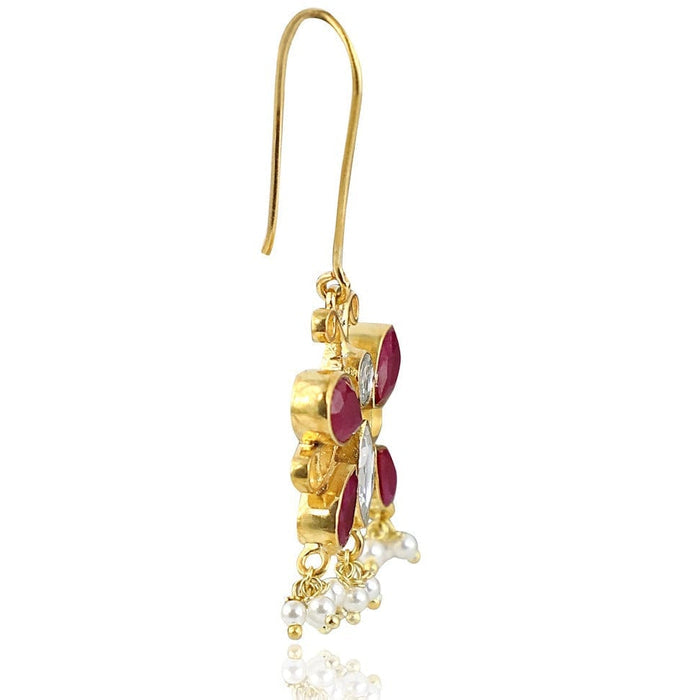 SILVER PINK AND WHITE BUTTERFLY DANGLING EARRINGS - By Unniyarcha - Original Manufacturers of Silver Jewelry, Gold Plated Jewellery, Fashion Jewellery and Personalized Soul Bands and Personalized Jewelry