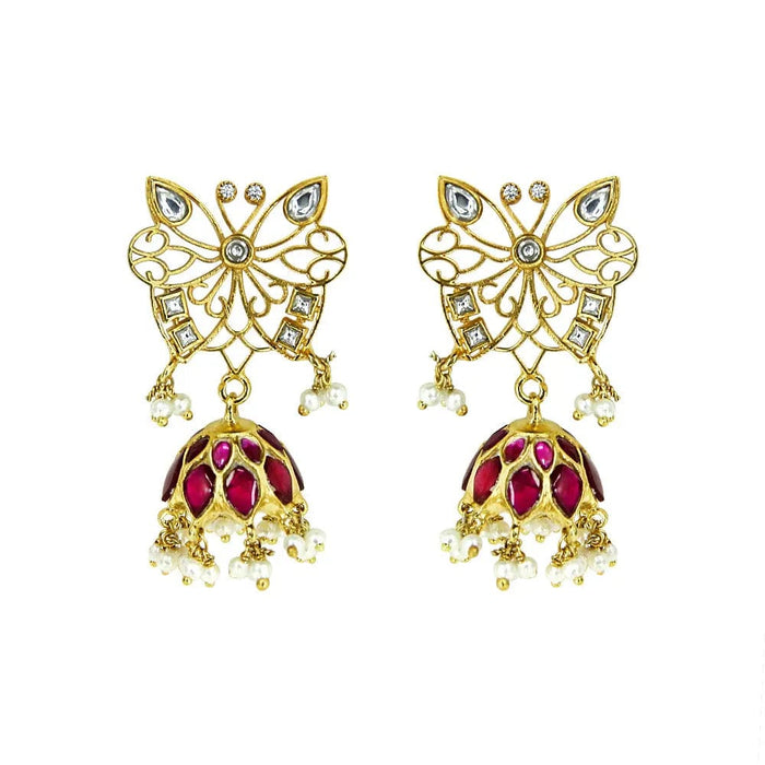 Silver Butterfly Jhumka