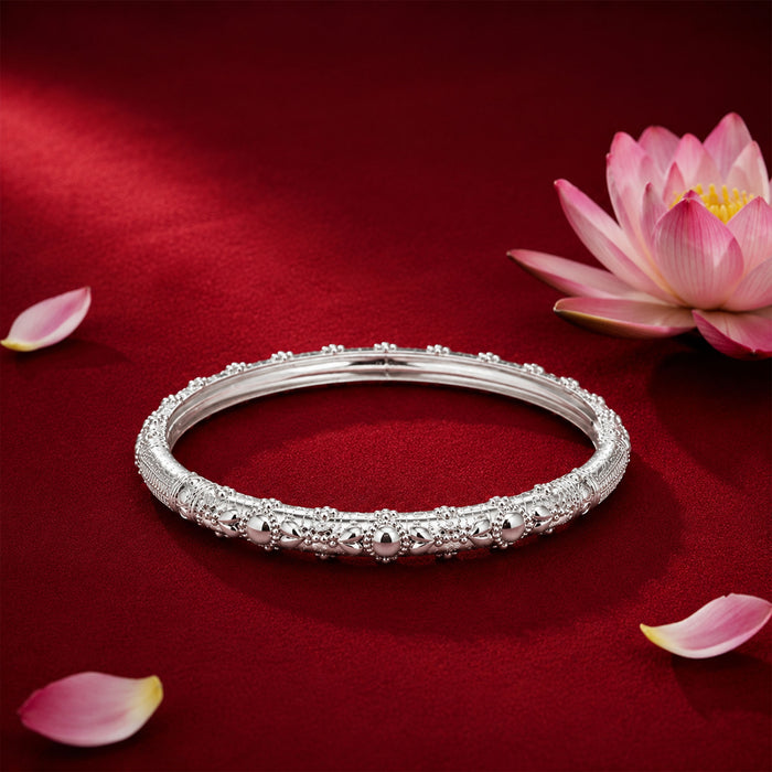 Silver Classic Gold Plated Bangle(Single)