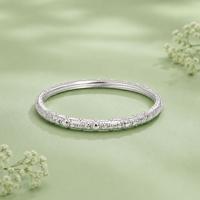 Silver Classic Gold Plated Bangle(Single)