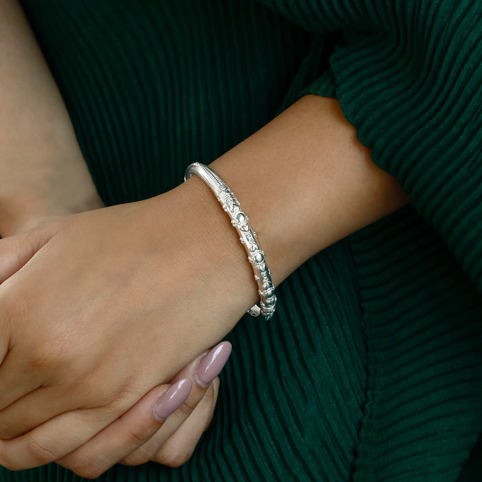 Silver Classic Gold Plated Bangle(Single)