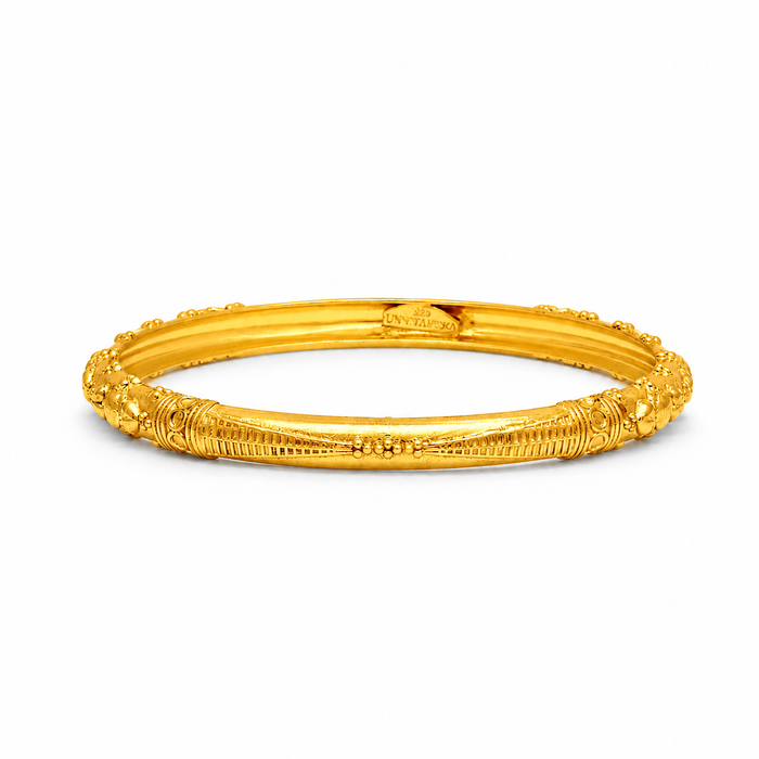Silver Classic Gold Plated Bangle(Single)