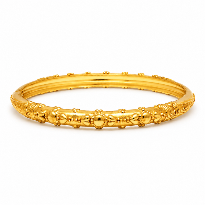 Silver Classic Gold Plated Bangle(Single)