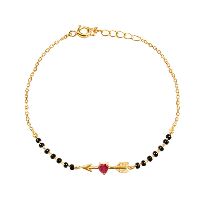Silver Cupid's Arrow Mangalsutra Bracelet