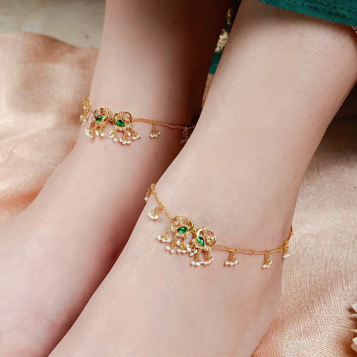 Silver Double Swan Anklet