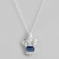 SILVER Fleur De Lis Blue NECKLACE