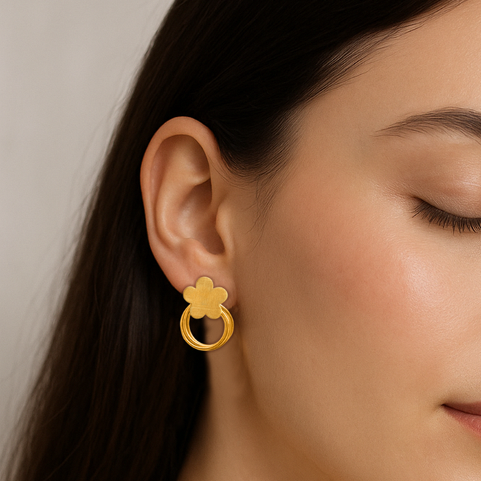 Silver Flower Studs