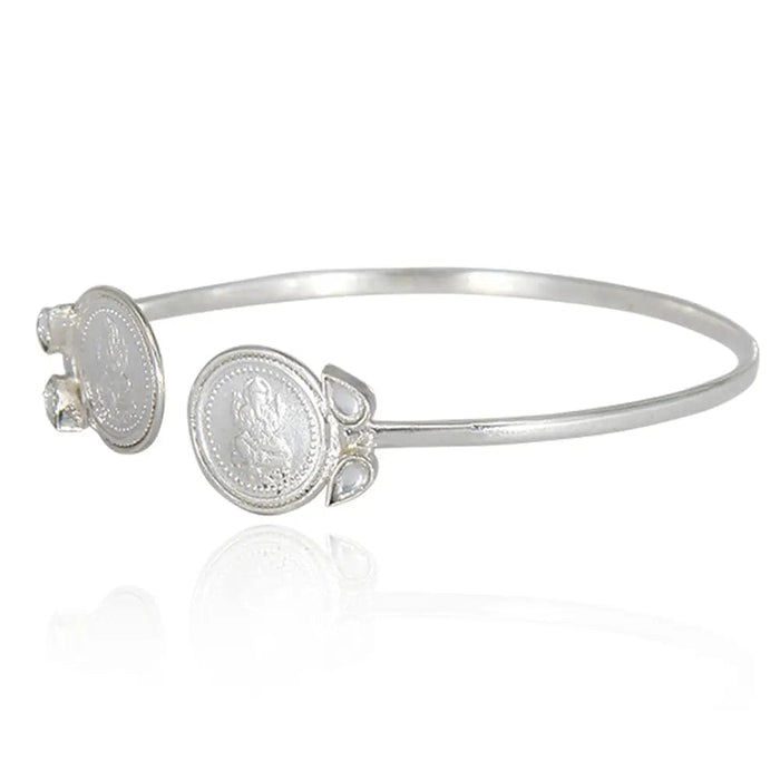 Silver Ganesh Coin Cuff
