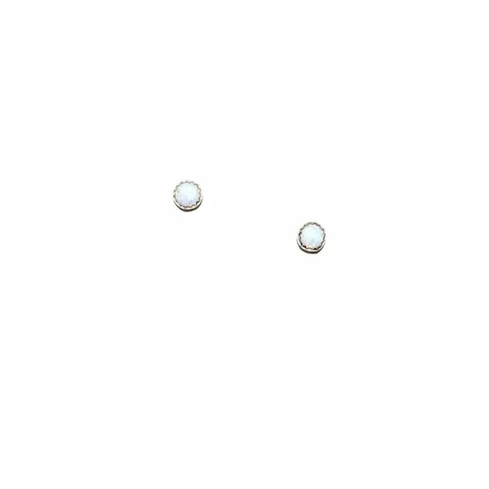 silver gemstone stud earrings