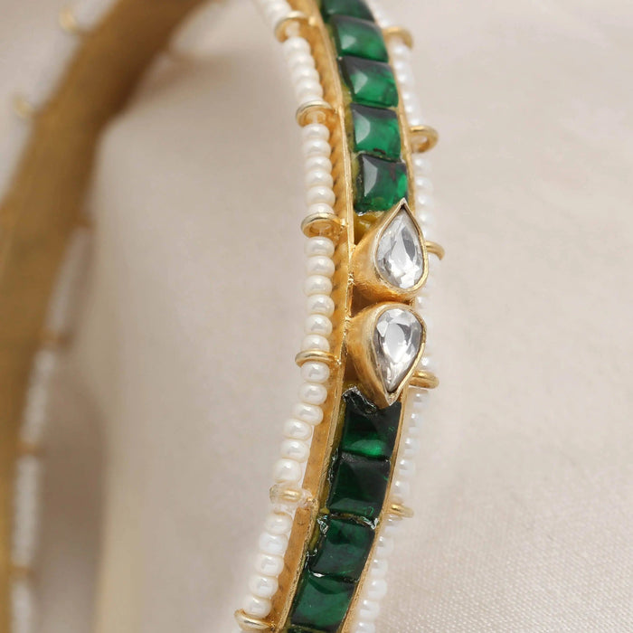Silver Green Bangle