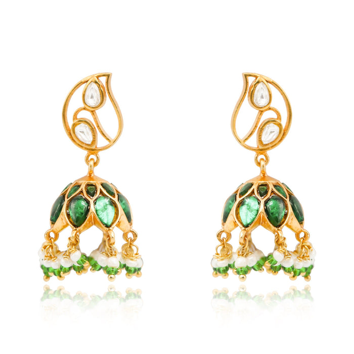 Silver Green Jhumka