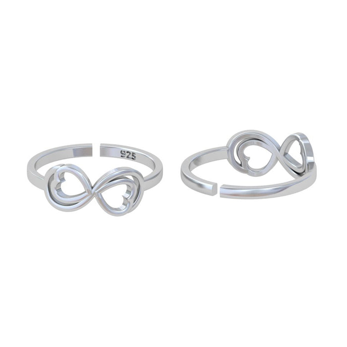 Silver Heart Toe rings