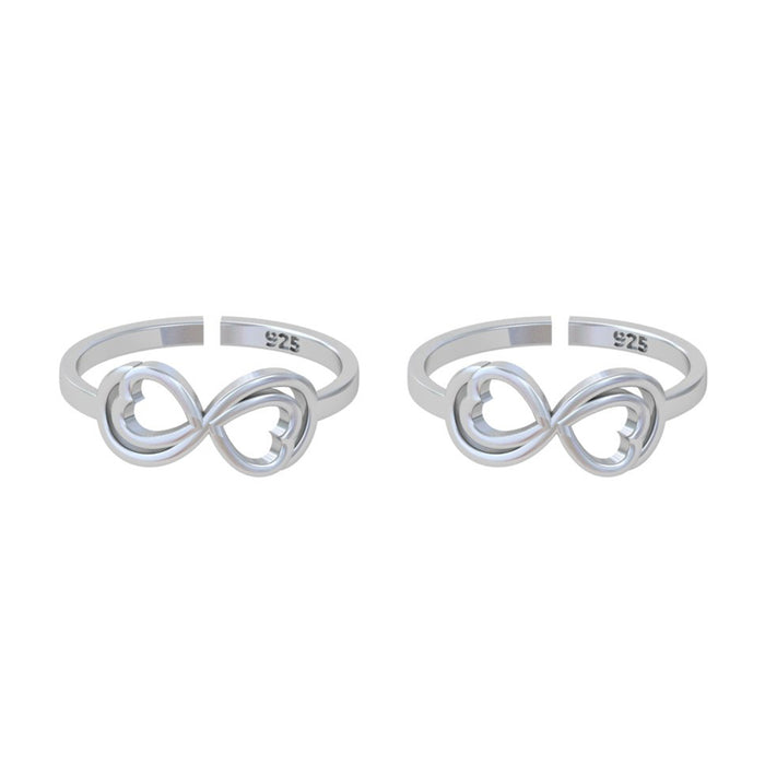 Silver Heart Toe rings