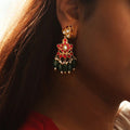 Silver Kundan Dangling Earrings