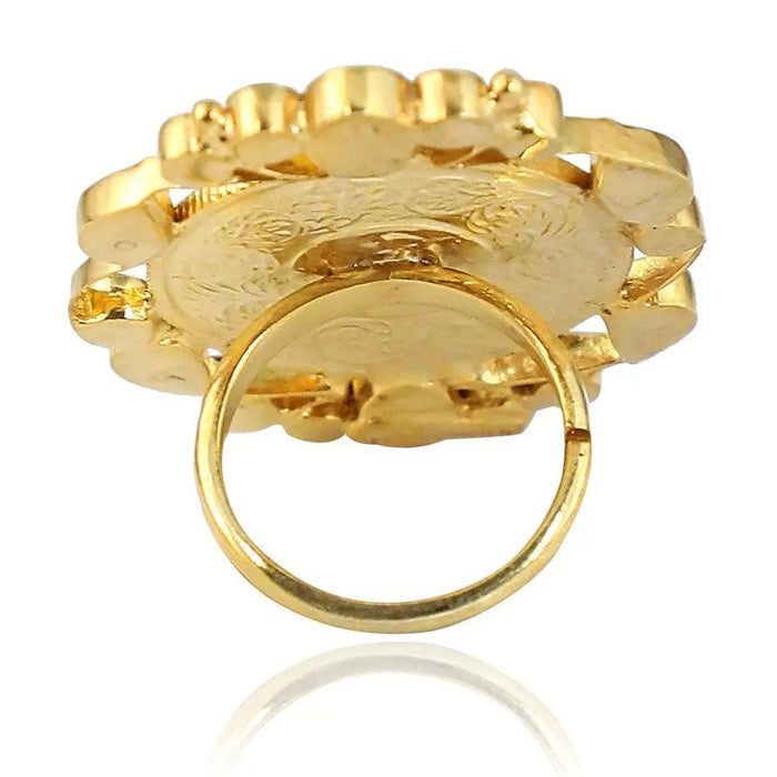 Silver Lakshmi Kundan Ring