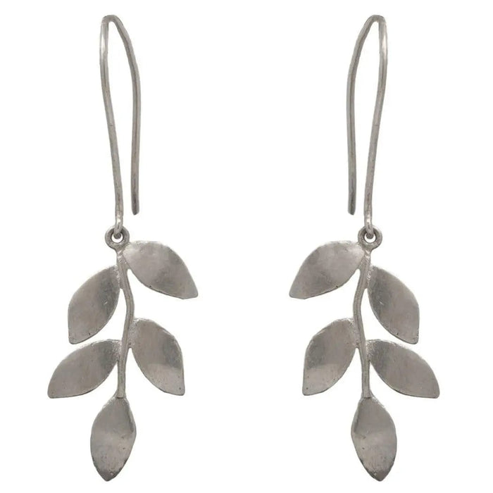 Silver Leaflets Earring