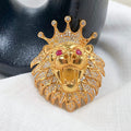 Silver Lion King Brooch