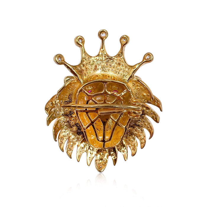 Silver Lion King Brooch