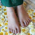 Silver Lotus 92.5 Silver Anklet Set