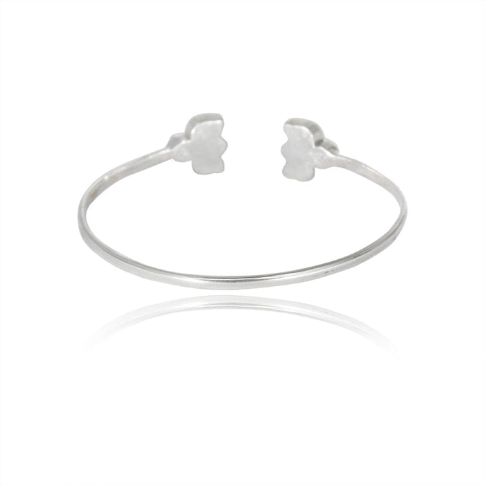 Silver Lotus Kundan Bangle