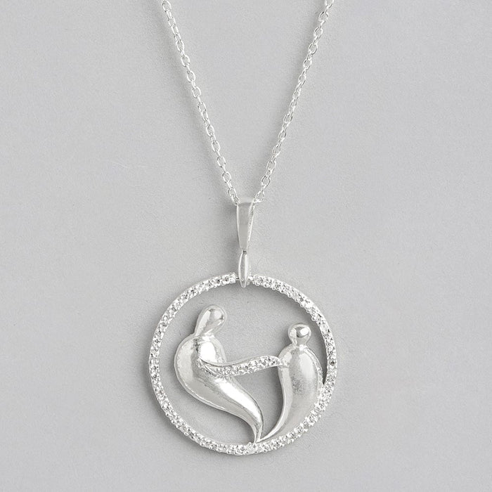 silver love birds necklace