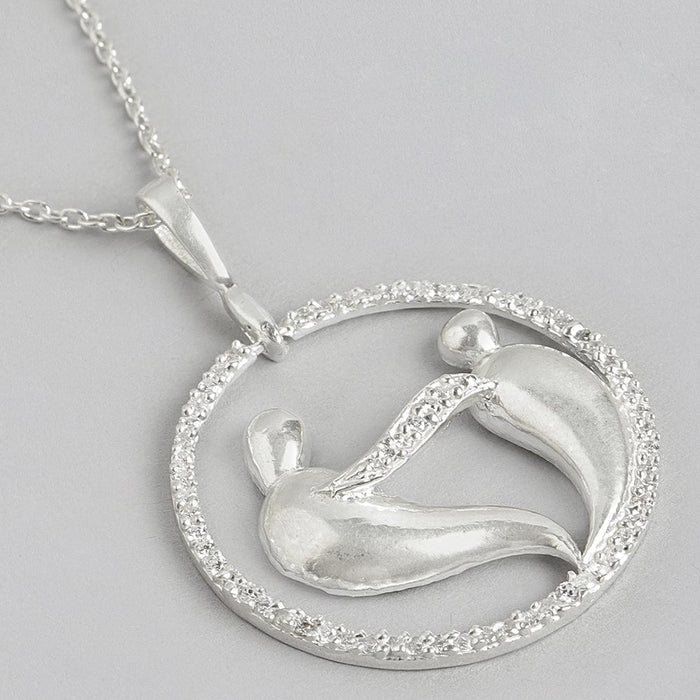 silver love birds necklace