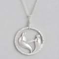 silver love birds necklace