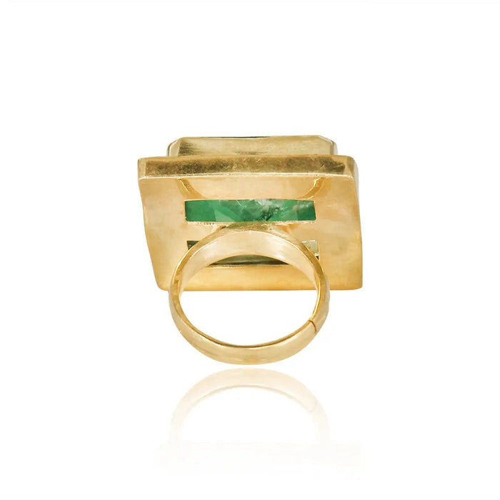 Silver Majestic Green Ring